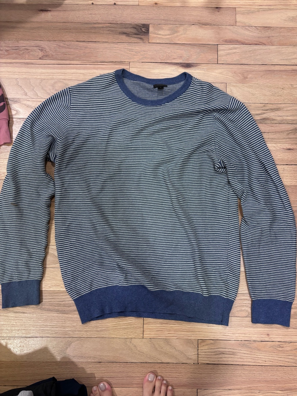 Jcrew Striped Crewneck Sweater in Navy and White